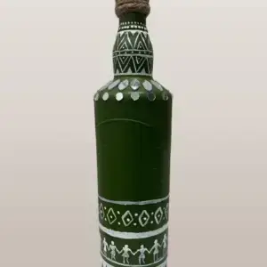 Mirror Work Bottle - Handmade Mirror Art on Decorative Wine Bottle